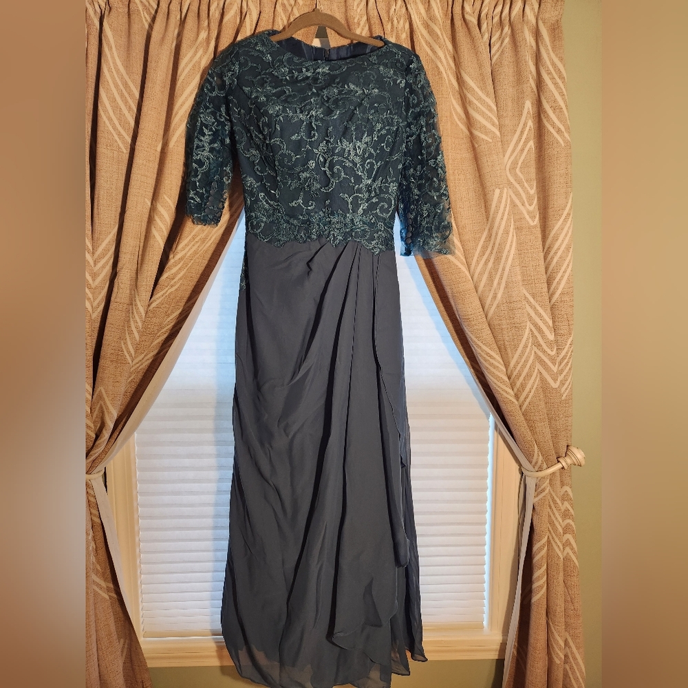 Wedding Guest Dress Gray-Blue Size 10 Brand New With Tags